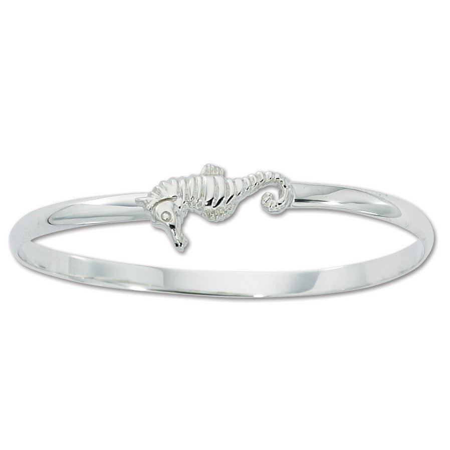 BRACELETS - Sterling Silver Seahorse Bangle Bracelet