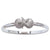 Sterling silver starfish and shell bangle bracelet