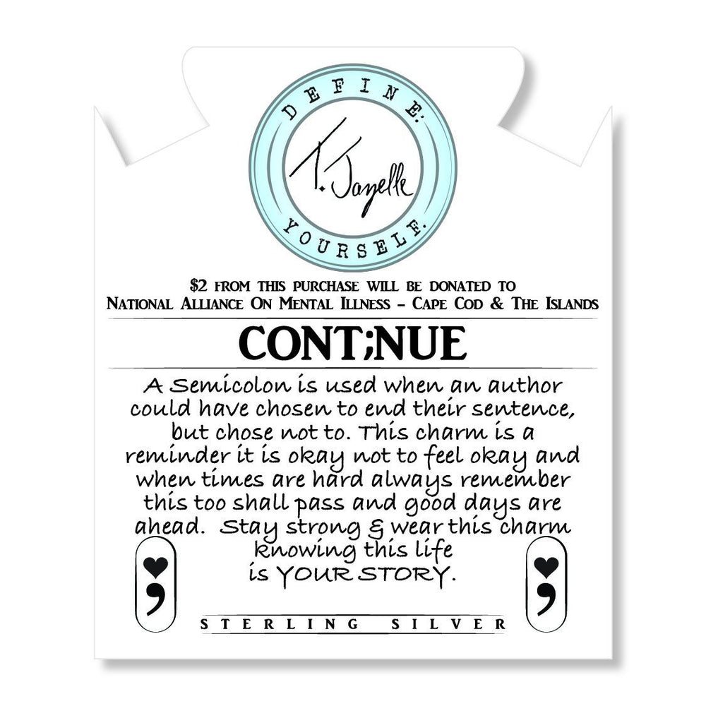 BRACELETS - Storm Agate Stone Bracelet With Continue Sterling Silver Charm