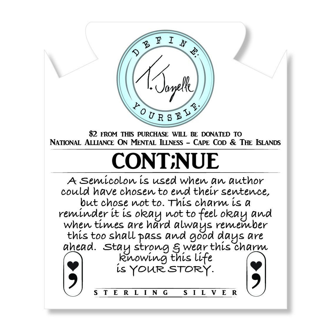 BRACELETS - Storm Agate Stone Bracelet With Continue Sterling Silver Charm