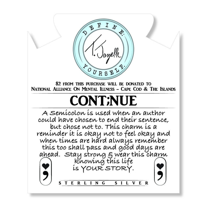 BRACELETS - Storm Agate Stone Bracelet With Continue Sterling Silver Charm