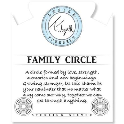 BRACELETS - Storm Agate Stone Bracelet With Family Circle Sterling Silver Charm