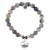 Storm Agate Stone Bracelet with Mom... Sterling Silver Charm