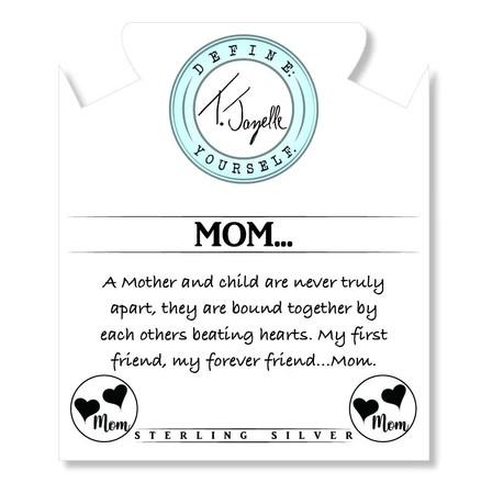 BRACELETS - Storm Agate Stone Bracelet With Mom... Sterling Silver Charm