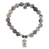 BRACELETS - Storm Agate Stone Bracelet With New Beginnings Sterling Silver Charm