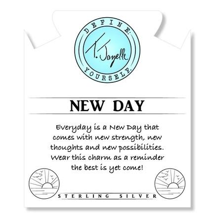 BRACELETS - Storm Agate Stone Bracelet With New Day Sterling Silver Charm