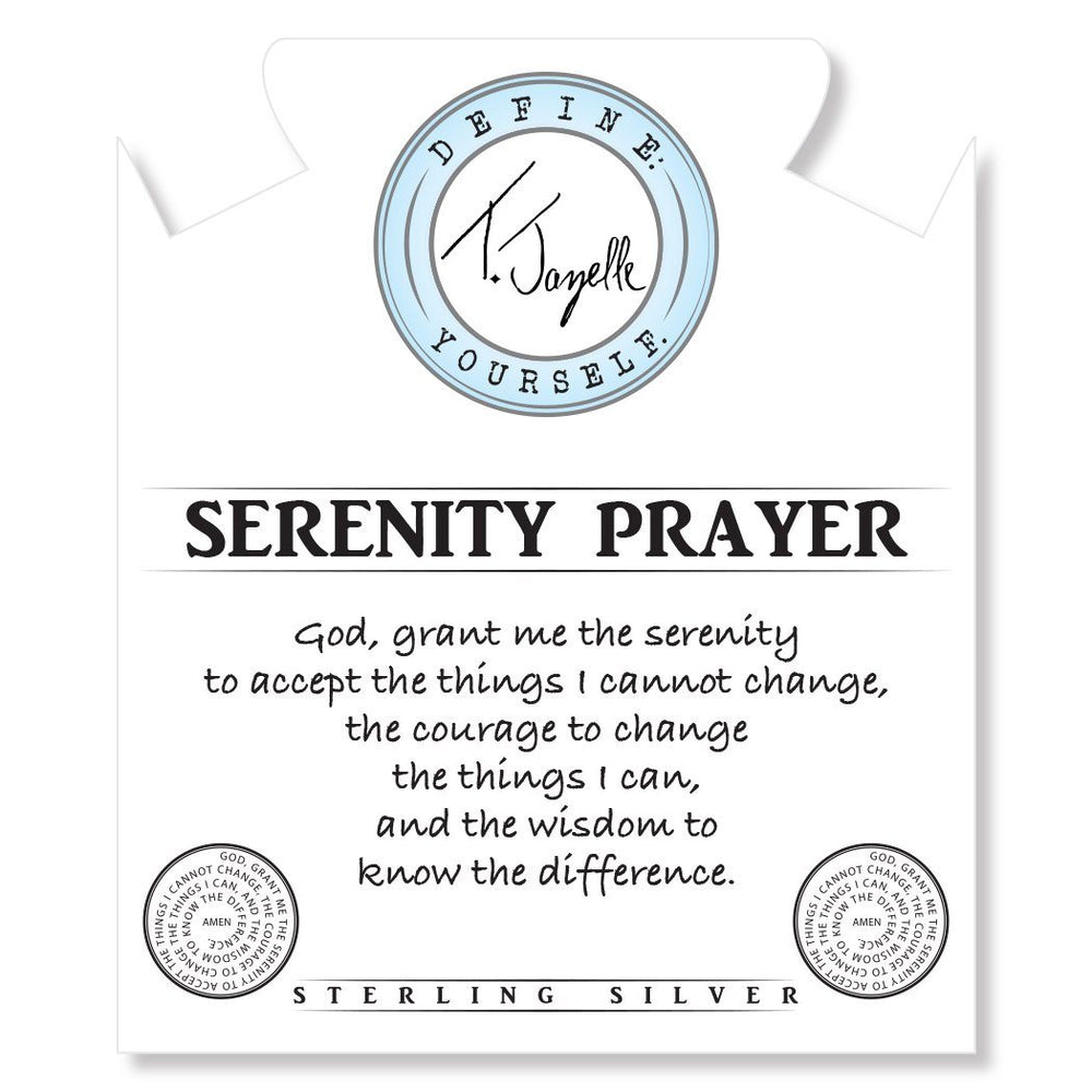 BRACELETS - Storm Agate Stone Bracelet With Serenity Prayer Sterling Silver Charm