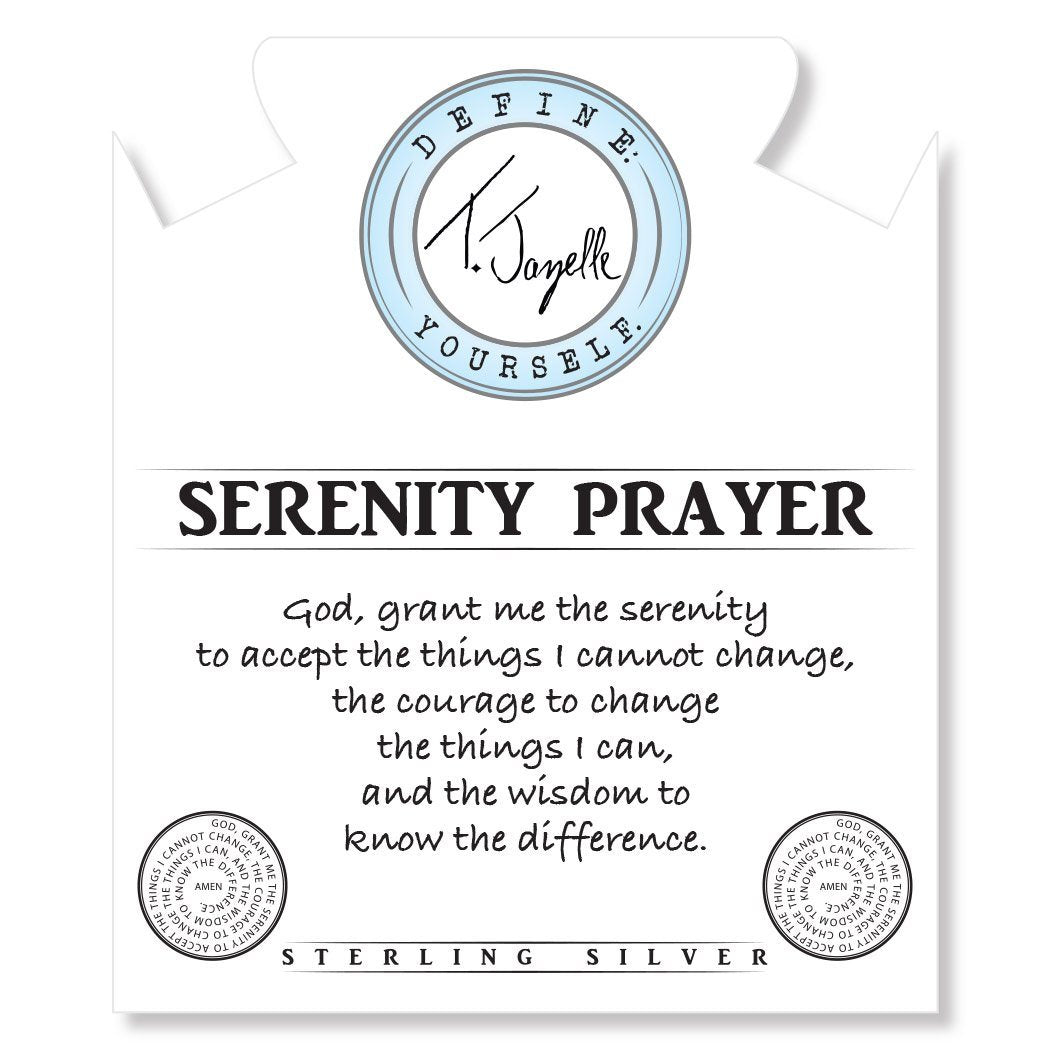 BRACELETS - Storm Agate Stone Bracelet With Serenity Prayer Sterling Silver Charm