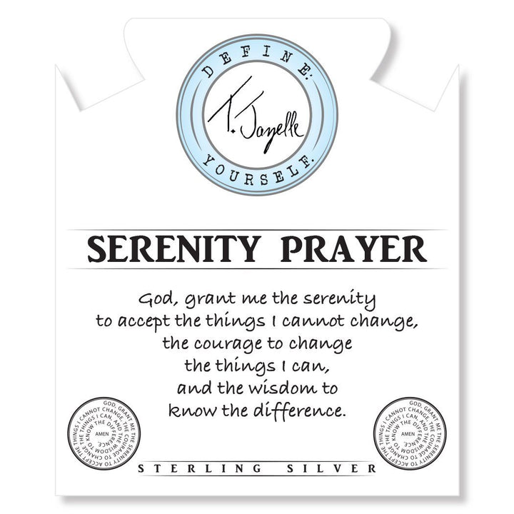 BRACELETS - Storm Agate Stone Bracelet With Serenity Prayer Sterling Silver Charm