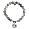 BRACELETS - Storm Agate Stone Bracelet With Sister's Love Sterling Silver Charm