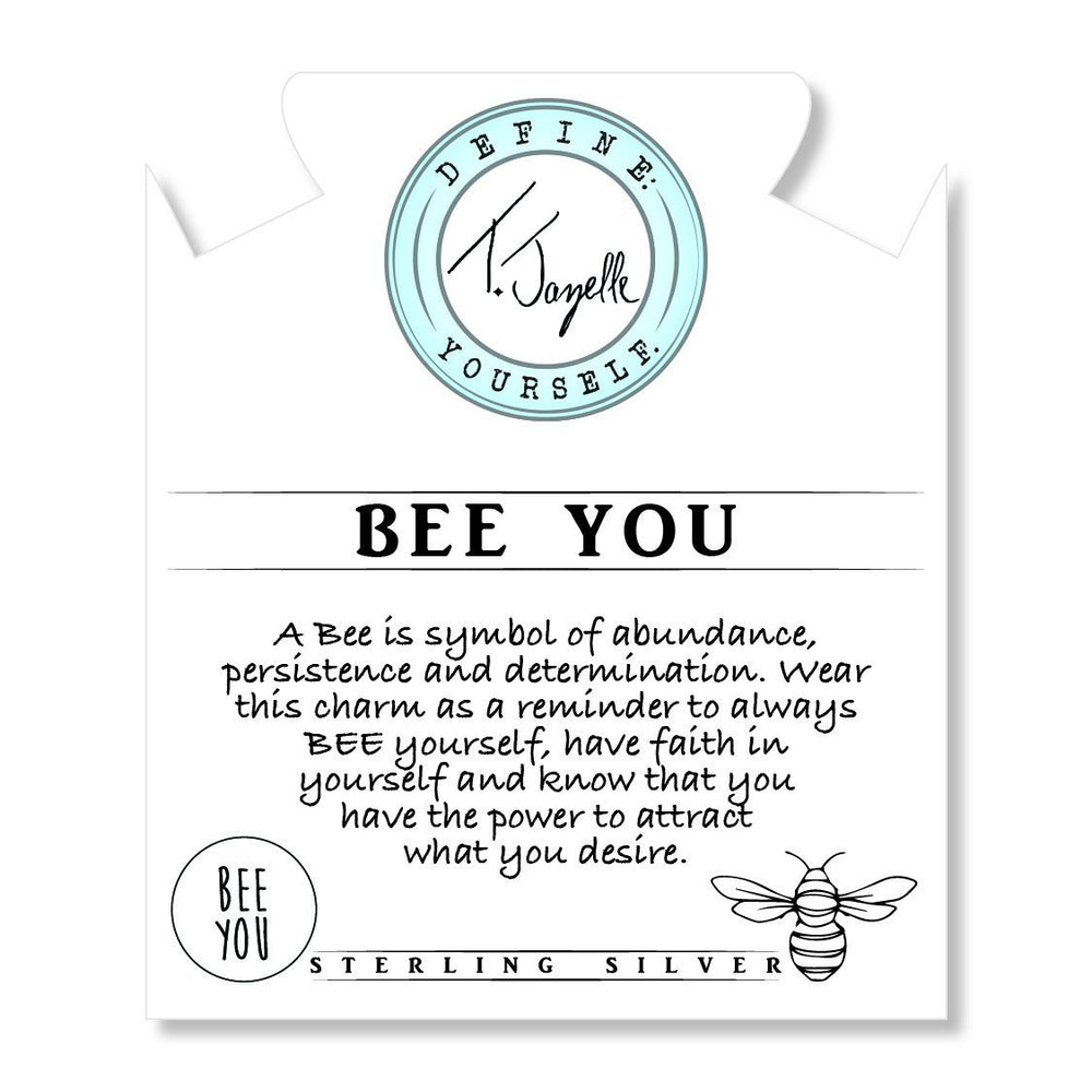 BRACELETS - Terahertz Stone Bracelet With Bee You Sterling Silver Charm