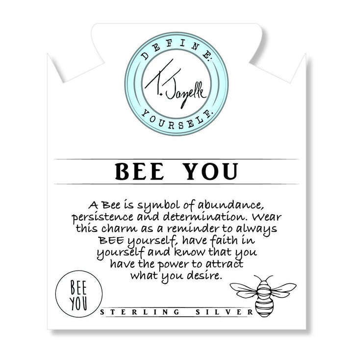 BRACELETS - Terahertz Stone Bracelet With Bee You Sterling Silver Charm