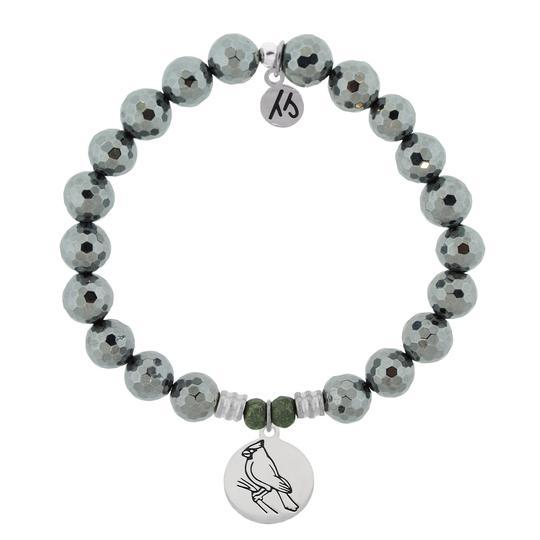 BRACELETS - Terahertz Stone Bracelet With Cardinal Sterling Silver Charm