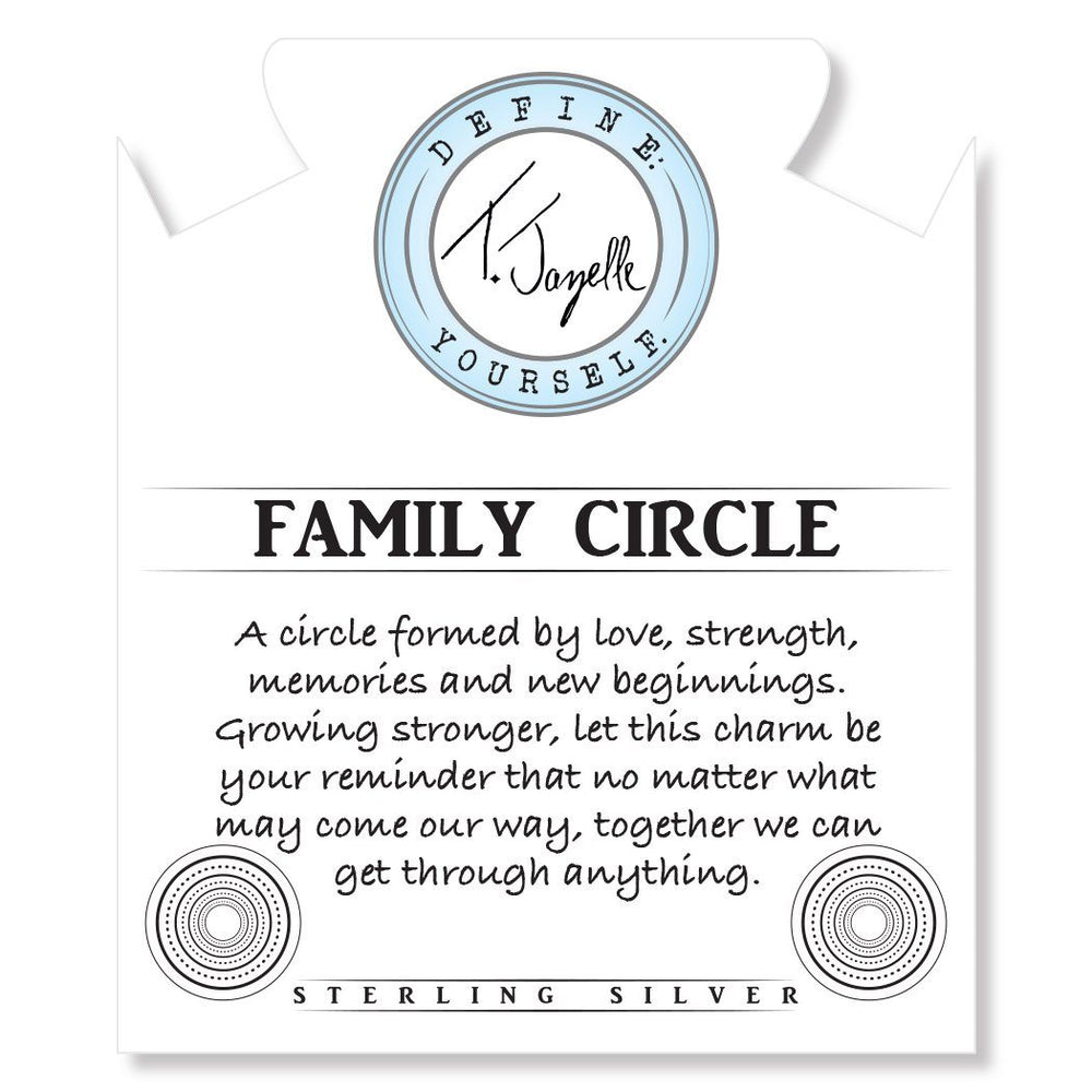 BRACELETS - Terahertz Stone Bracelet With Family Circle Sterling Silver Charm