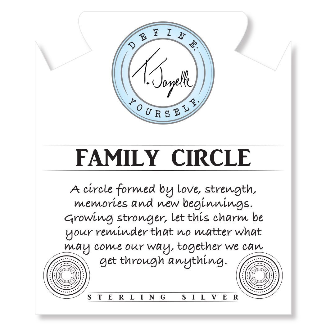 BRACELETS - Terahertz Stone Bracelet With Family Circle Sterling Silver Charm