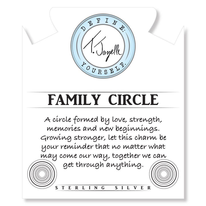 BRACELETS - Terahertz Stone Bracelet With Family Circle Sterling Silver Charm