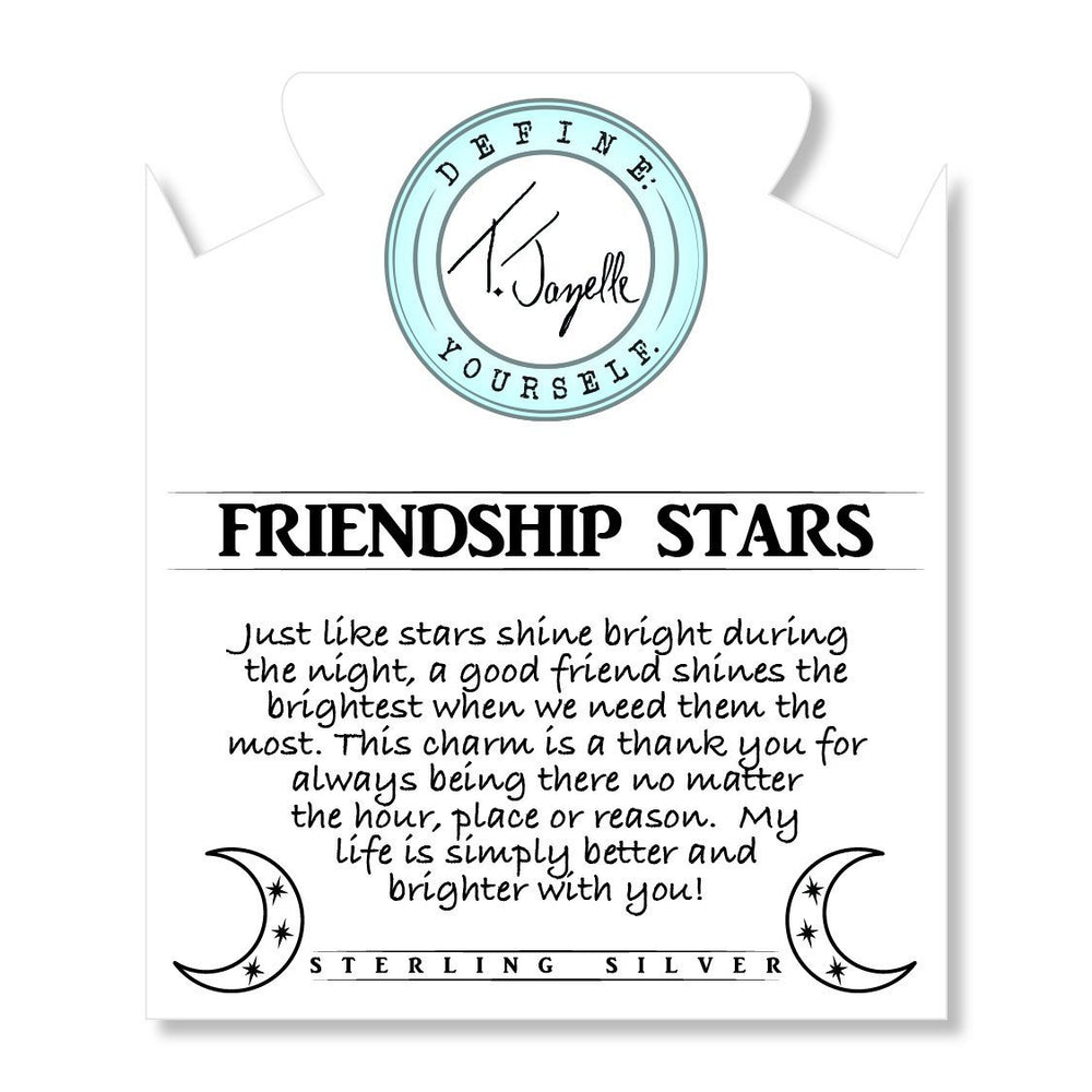 BRACELETS - Terahertz Stone Bracelet With Friendship Stars Sterling Silver Charm