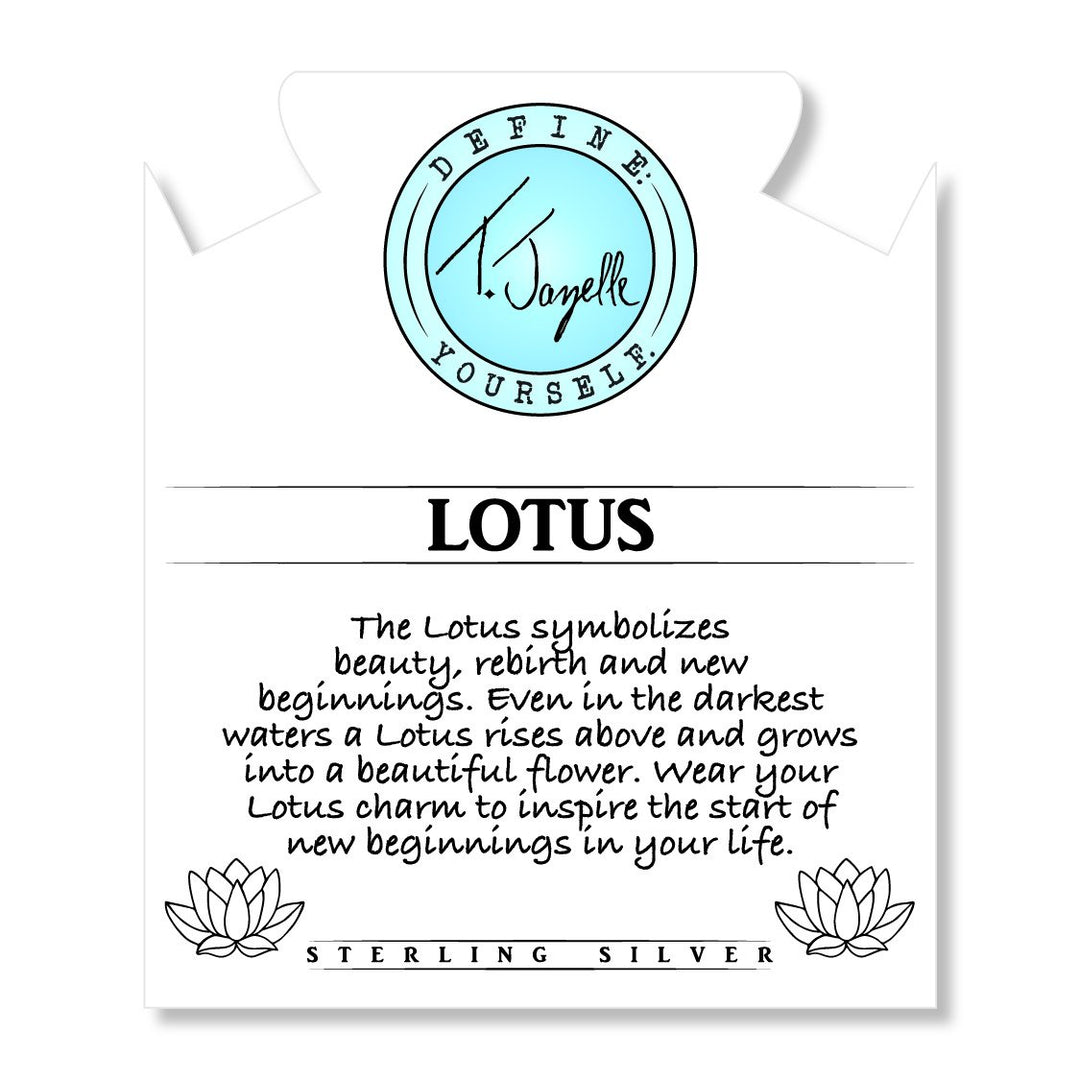 BRACELETS - Terahertz Stone Bracelet With Lotus Sterling Silver Charm