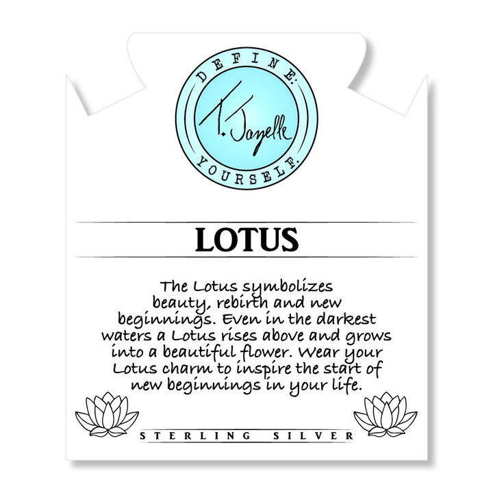 BRACELETS - Terahertz Stone Bracelet With Lotus Sterling Silver Charm