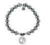 BRACELETS - Terahertz Stone Bracelet With Mother Son Sterling Silver Charm