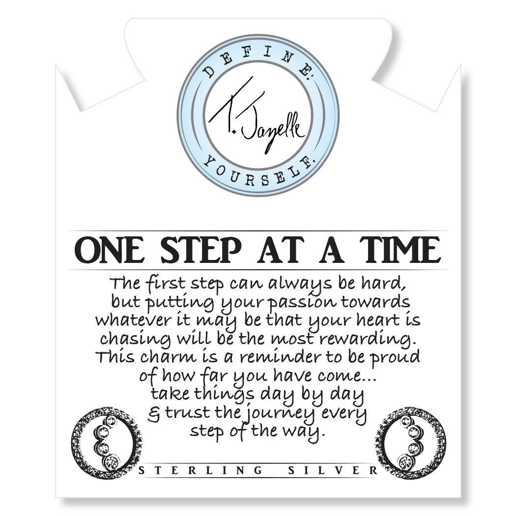 BRACELETS - Terahertz Stone Bracelet With One Step At A Time Sterling Silver Charm