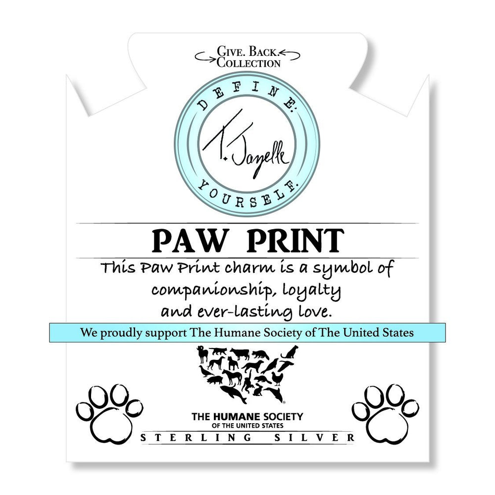 BRACELETS - Terahertz Stone Bracelet With Paw Print Sterling Silver Charm