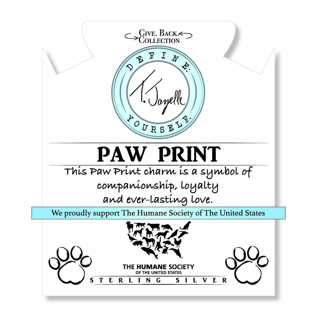 BRACELETS - Terahertz Stone Bracelet With Paw Print Sterling Silver Charm