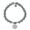 BRACELETS - Terahertz Stone Bracelet With Serenity Prayer Sterling Silver Charm