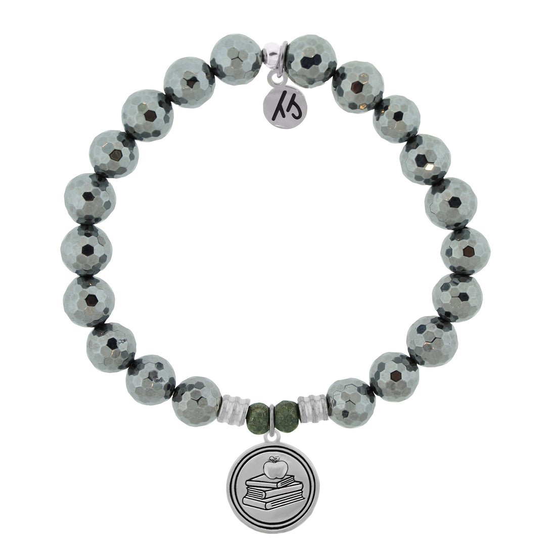 BRACELETS - Terahertz Stone Bracelet With Teacher Sterling Silver Charm