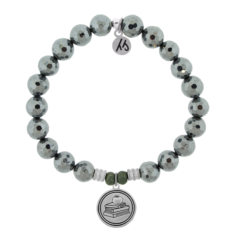 BRACELETS - Terahertz Stone Bracelet With Teacher Sterling Silver Charm