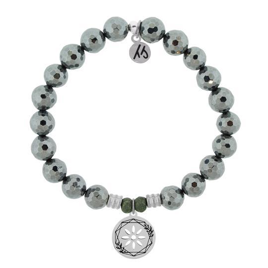 BRACELETS - Terahertz Stone Bracelet With Thank You Sterling Silver Charm