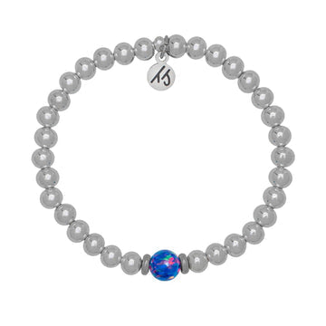 BRACELETS - The Cape Bracelet - Silver Steel With Indigo Opal Ball