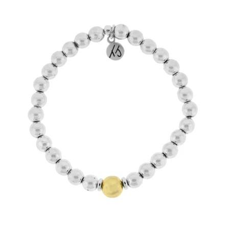 The Cape Cod Bracelet Stainless with Steel Gold Ball 