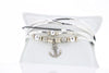 BRACELETS - Vera Bracelet-Necklace Convertible With Metallic Gunmetal Leather Cord And Anchor Charm