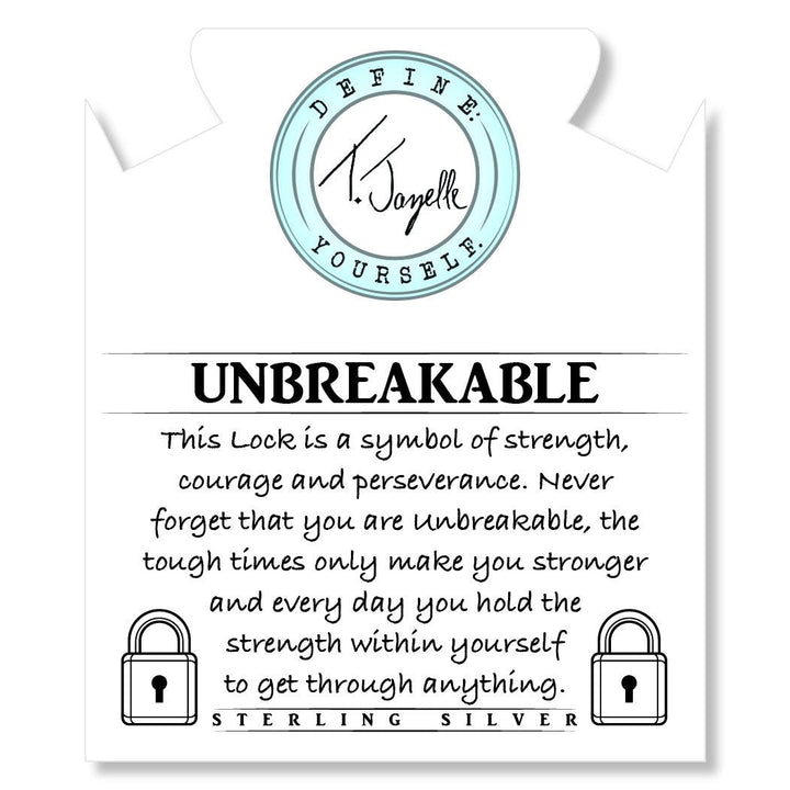 BRACELETS - White Agate Stone Bracelet With Unbreakable Sterling Silver Charm