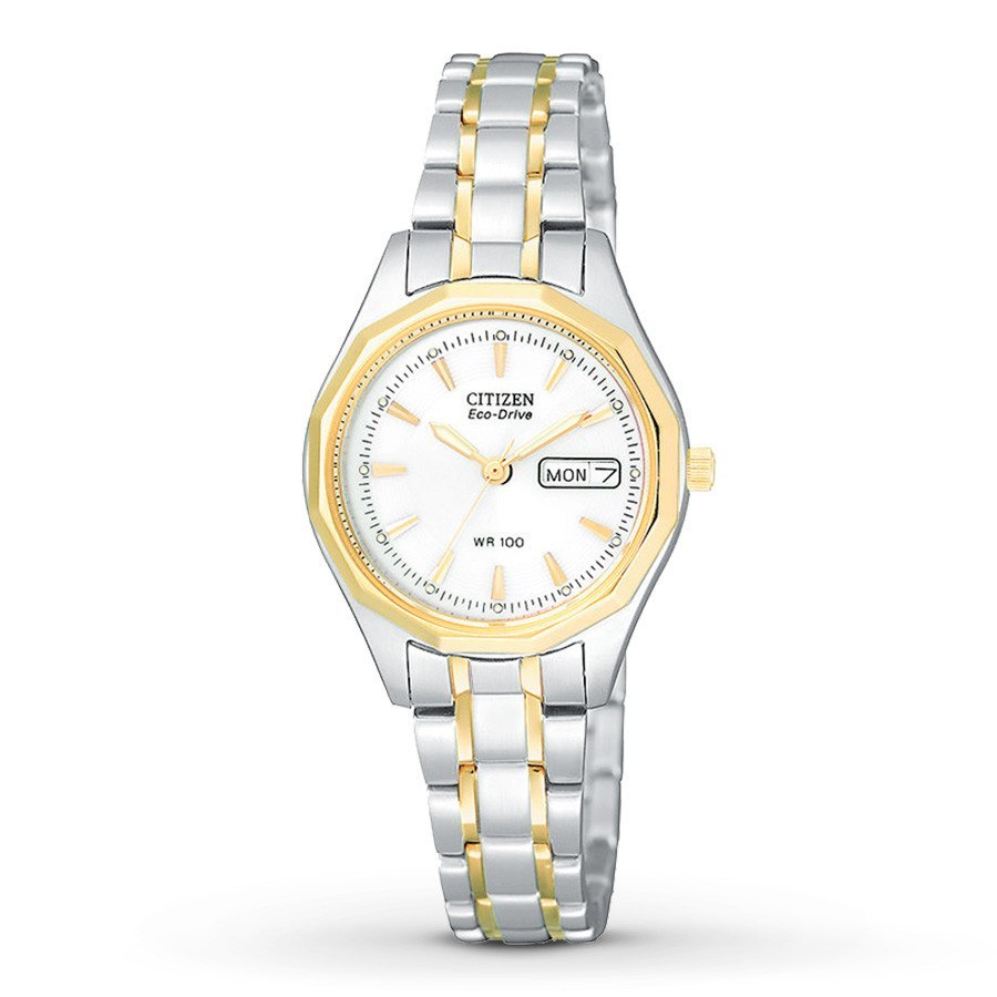 Citizen two tone 2025 eco drive ladies watch