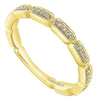 DESIGNERS - 14K Yellow Gold Diamond Stackable Ring With Rectangular Bead Set Diamond Stations
