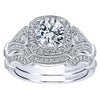 DIAMOND ENGAGEMENT RINGS - 1.42cttw Vintage Style Halo Diamond Engagement Ring