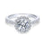Round Halo Bead Set Side Diamond Ring 14K White Gold 56A