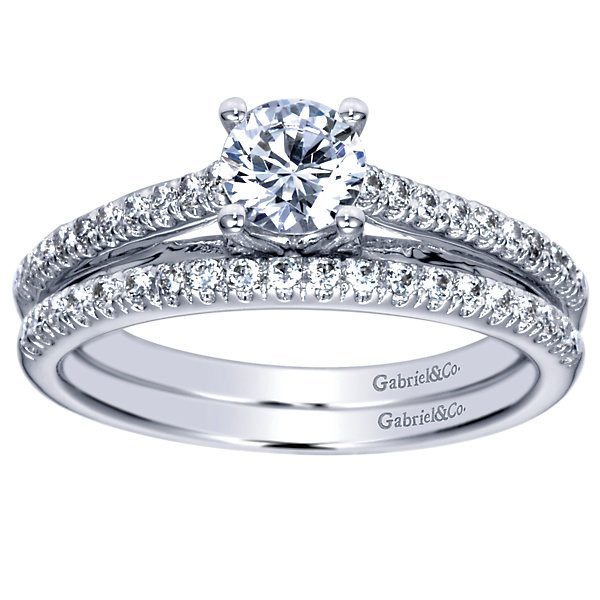 DIAMOND ENGAGEMENT RINGS - 14K 1/2cttw Pave Set Round Trellis Diamond Engagement Ring