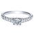 Pave Round Diamond Engagement Ring 3/4 Cttw 14K White Gold