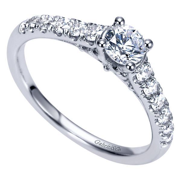 DIAMOND ENGAGEMENT RINGS - 14K 3/4cttw Pave Round Diamond Engagement Ring