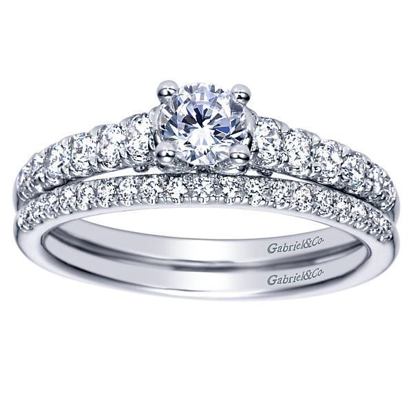 DIAMOND ENGAGEMENT RINGS - 14K 3/4cttw Pave Round Diamond Engagement Ring