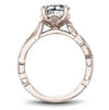 DIAMOND ENGAGEMENT RINGS - 14K Rose Gold .06cttw Ornate Bead Set Diamond Engagement Ring