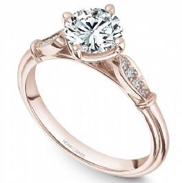 DIAMOND ENGAGEMENT RINGS - 14K Rose Gold .06cttw Traditional Prong Set Diamond Engagement Ring