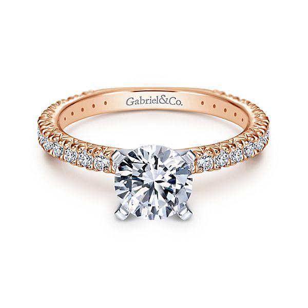 DIAMOND ENGAGEMENT RINGS - 14K Rose Gold 1.40cttw Pave Diamond Engagement Ring