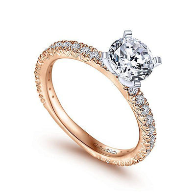 DIAMOND ENGAGEMENT RINGS - 14K Rose Gold 1.40cttw Pave Diamond Engagement Ring