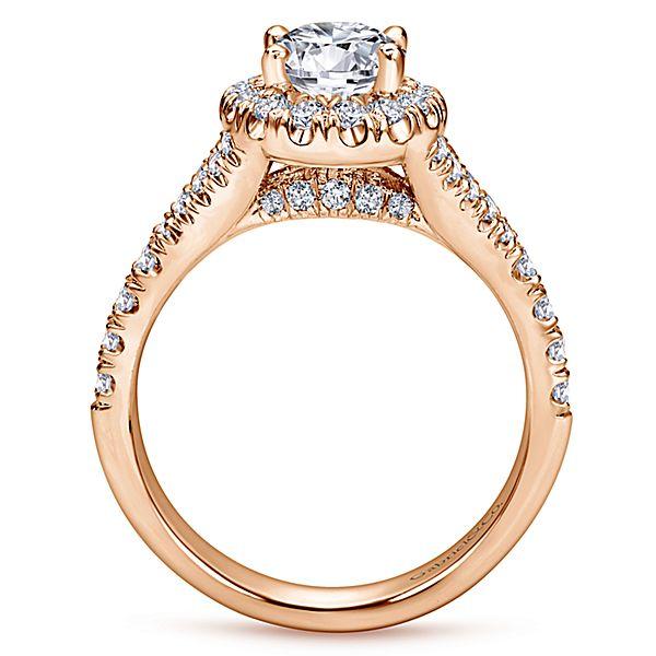 DIAMOND ENGAGEMENT RINGS - 14K Rose Gold 1.71cttw Oval Halo Diamond Engagement Ring With Subtle Split Shank