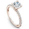 DIAMOND ENGAGEMENT RINGS - 14K Rose Gold .27cttw Traditional Pave Diamond Engagement Ring #825A