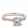 DIAMOND ENGAGEMENT RINGS - 14K Rose Gold .39cttw Traditional Pave Diamond Engagement Ring